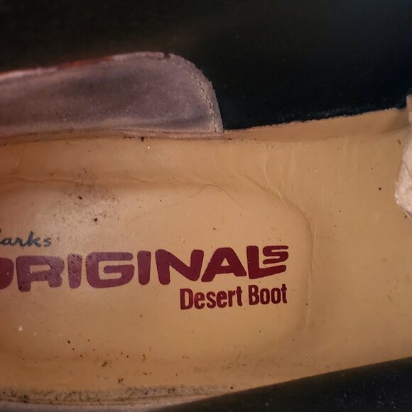 Men\'s CLARKS Original Desert Boots Suede Black Size 12 EUC